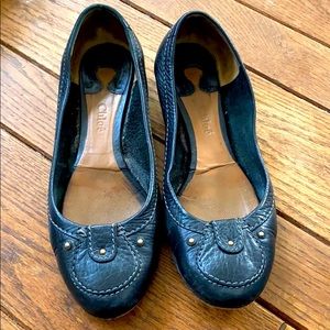 Chloe black leather flats